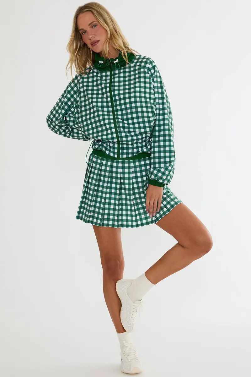Irina Fairway Check High-Waisted Skirt