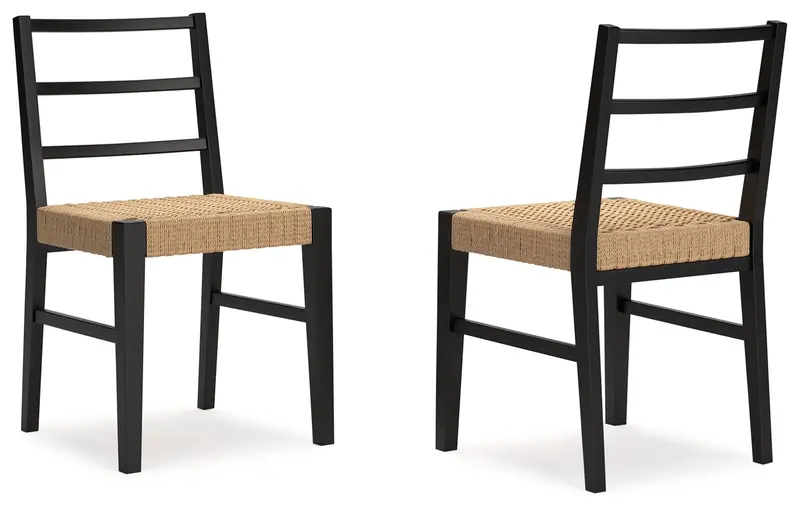 Isanti Dining Side Chairs – Pair in Light Brown and Black
