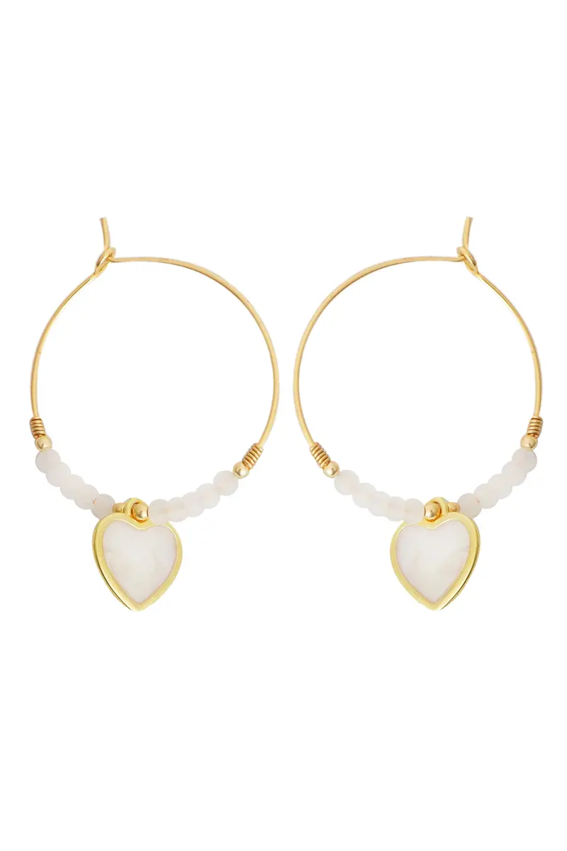Ivory Bliss Hoop Earrings – Premium Gold Finish