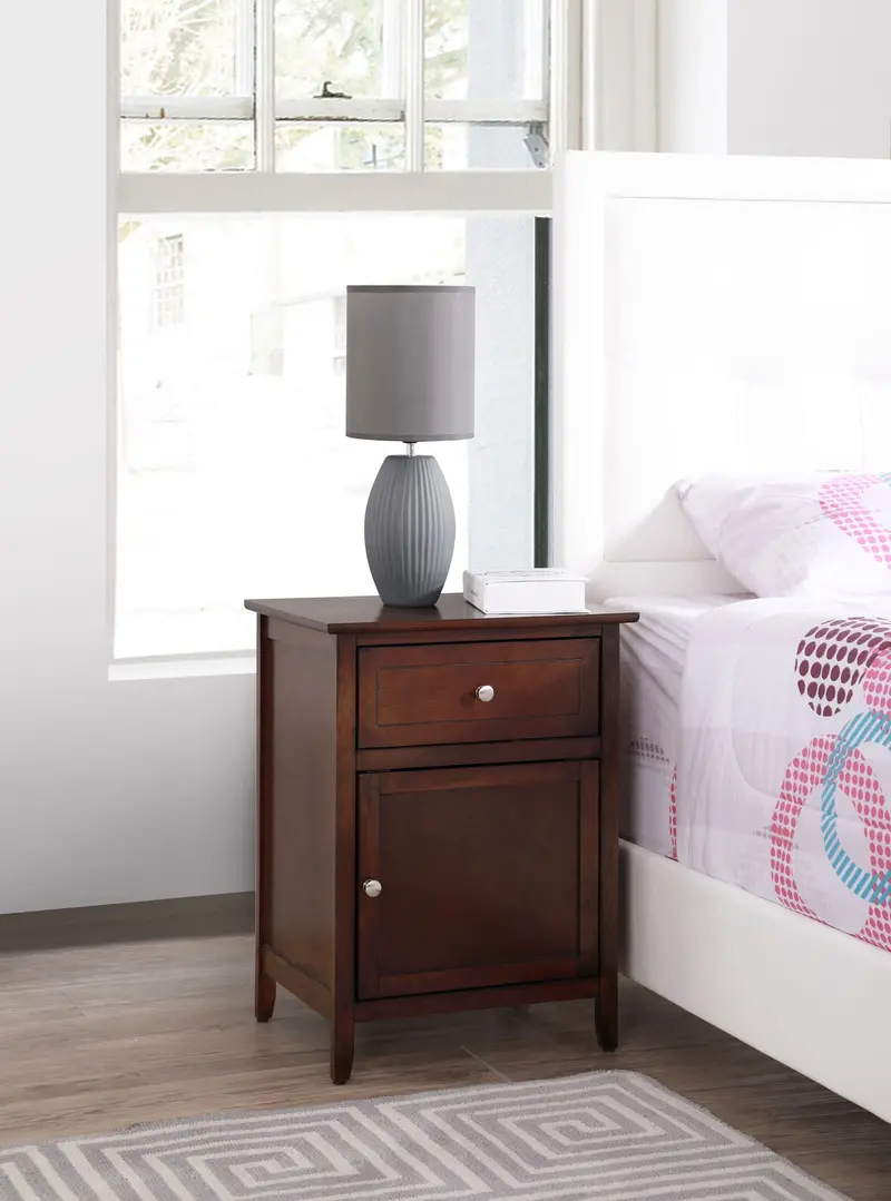 Izzy Modern Nightstand in Cappuccino Finish