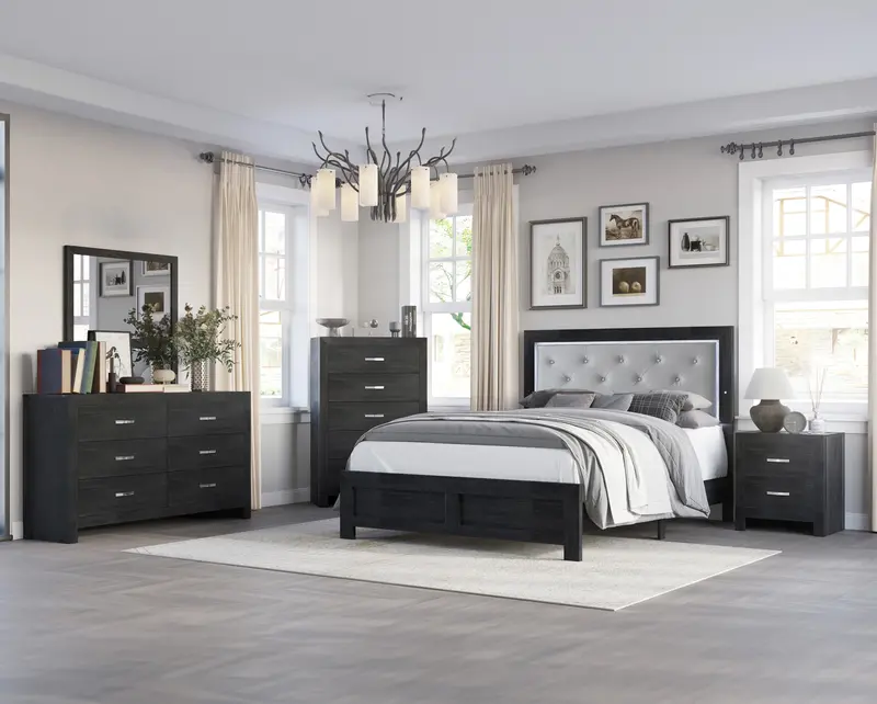 Jaylen Black Dresser with Soft-Close Drawers