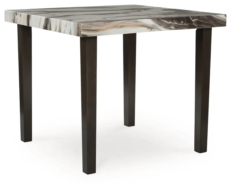Jeshina Beige and Dark Brown Square Counter Dining Table
