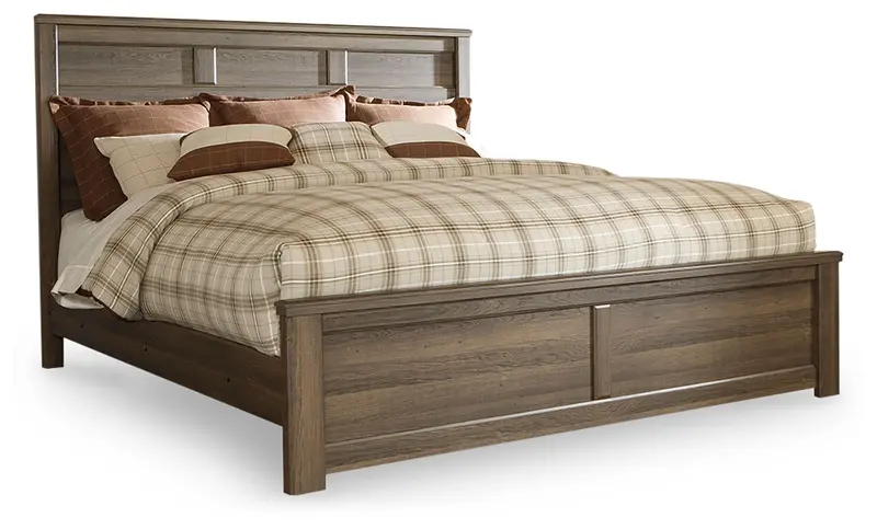 Juararo Minimalist Panel Bed Frame – Solid Wood Construction