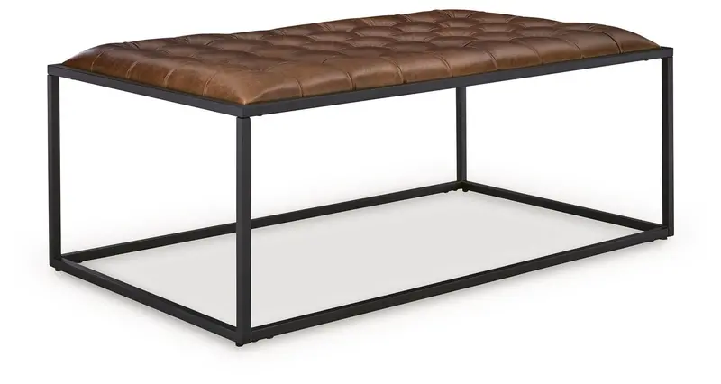 Junsor Brown and Black Cocktail Ottoman with Modern Design