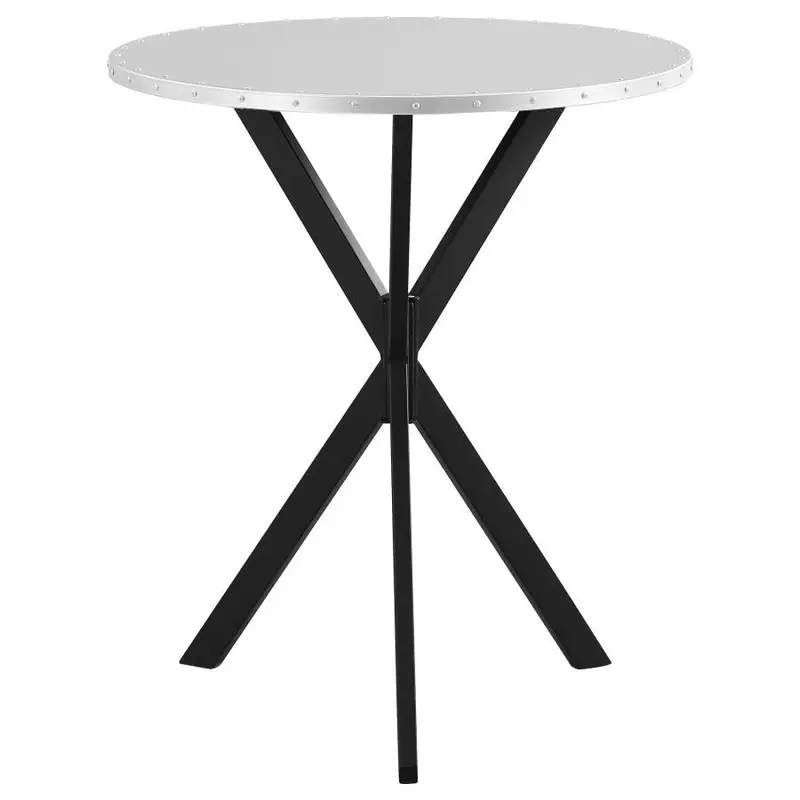Kenzo Silver Round Galvanized Steel Bistro Table