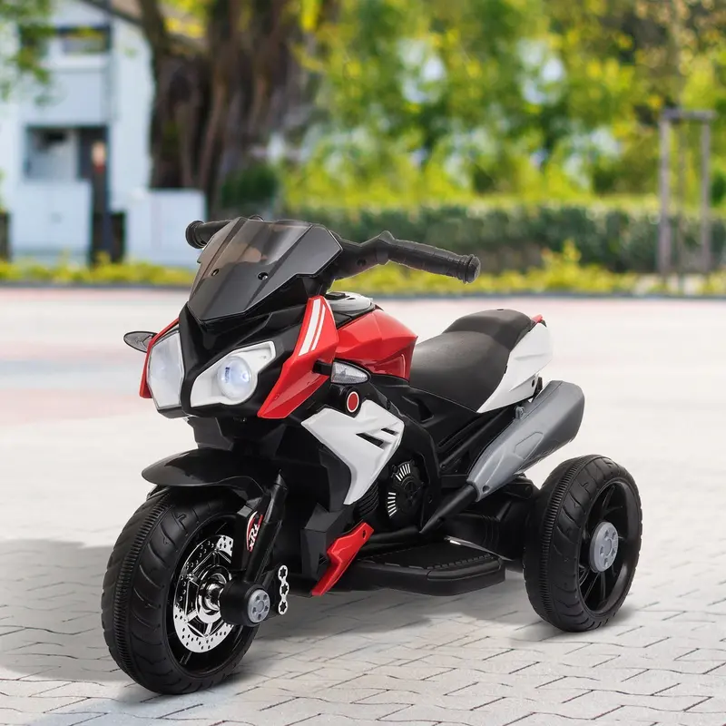 Kids’ 6V Ride-On Motorcycle – Steel-Reinforced Trike with Red Finish and Safe Low-Speed Operation