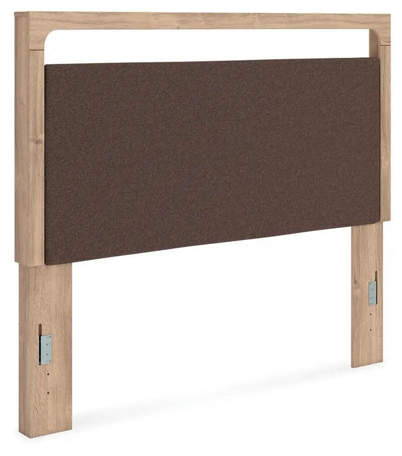 Kinlanni Upholstered Panel Headboard in Neutral Fabric