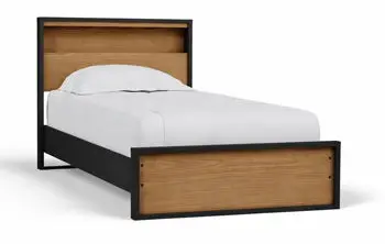 Kozmour All-in-One Bookcase Bed Frame with Integrated Shelving