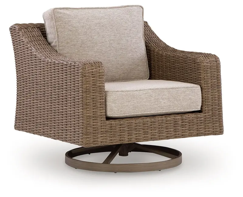 Laguna Heights Beige Swivel Lounge Chair with Cushion