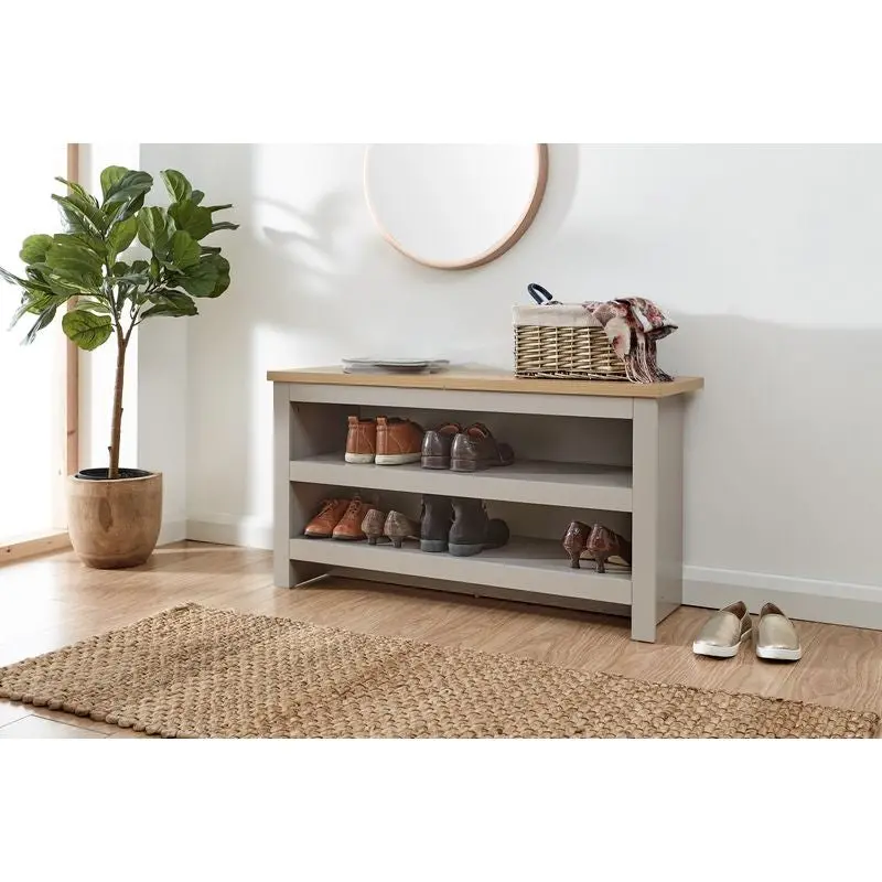 Lancaster Grey Large Shoe Storage Cabinet with Three Adjustable Shelves