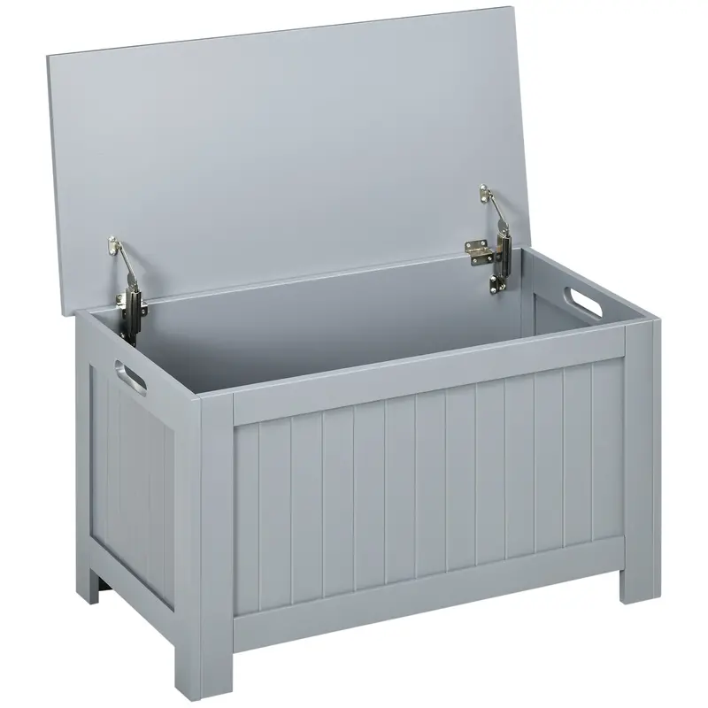 Large Lidded Toy Storage Chest with Safety Hinges & Organized Interior