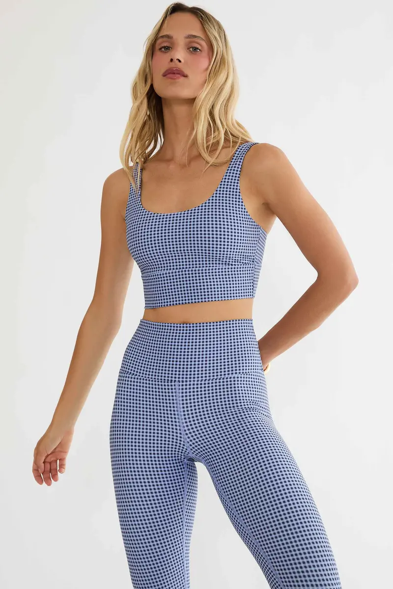 Leah Blue Gingham Top