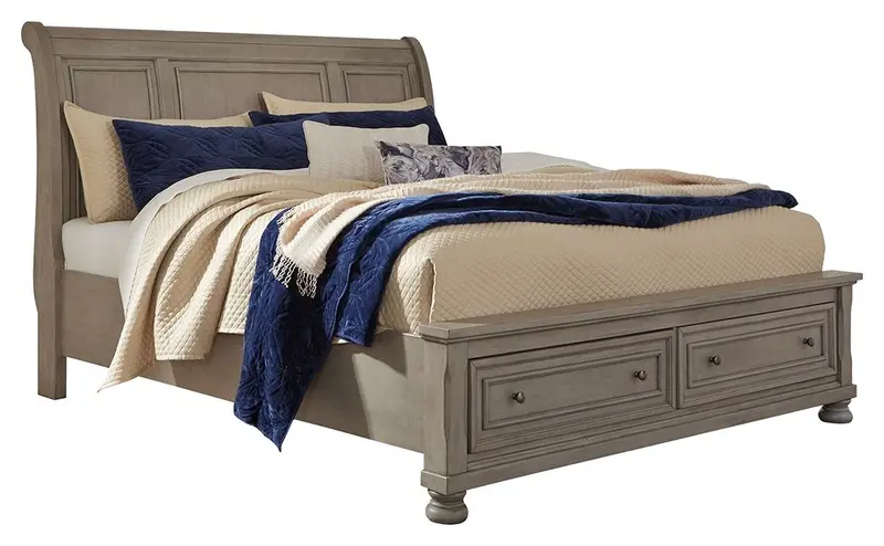 Lettner Sleigh Bed with Graceful Curved Headboard and Solid Construction