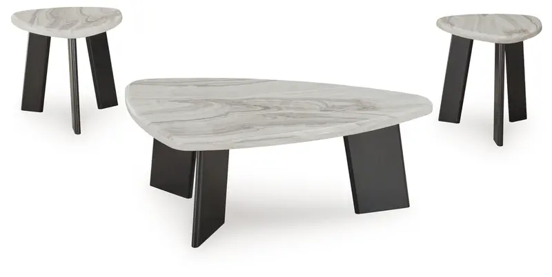 Lilyberg Gray and Black Nesting Occasional Table Set (3-Piece)