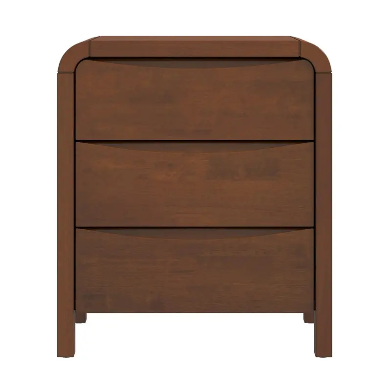 Lionel 3-Drawer Nightstand – Warm Brown Finish