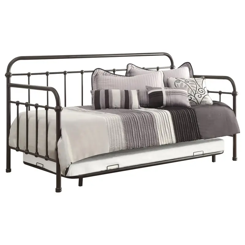 Livingston Dark Bronze Metal Twin Daybed with Pull-Out Trundle
