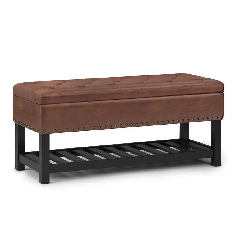 Lomond Upholstered Bench Ottoman – Soft-Finish Storage Seating for Entryway or Bedroom