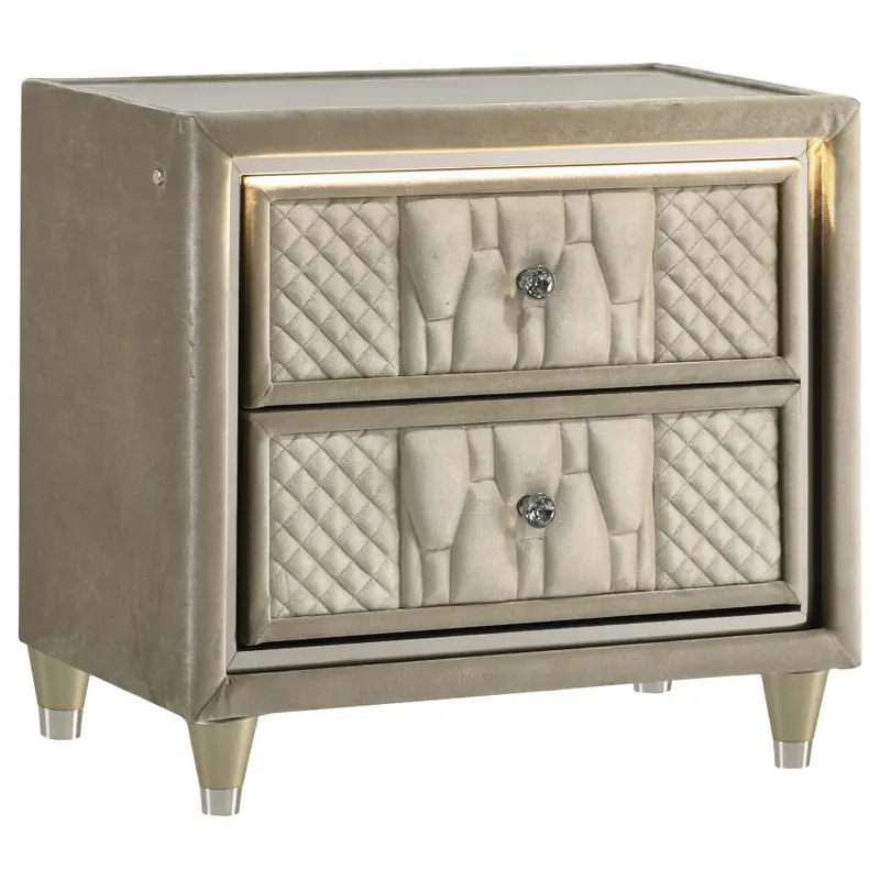 Lorient 2-Drawer LED Nightstand with USB Charging Ports