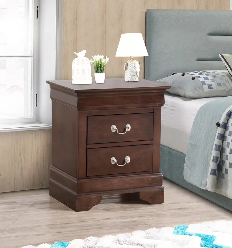 Louis Phillipe Cappuccino Nightstand – Compact Storage Solution