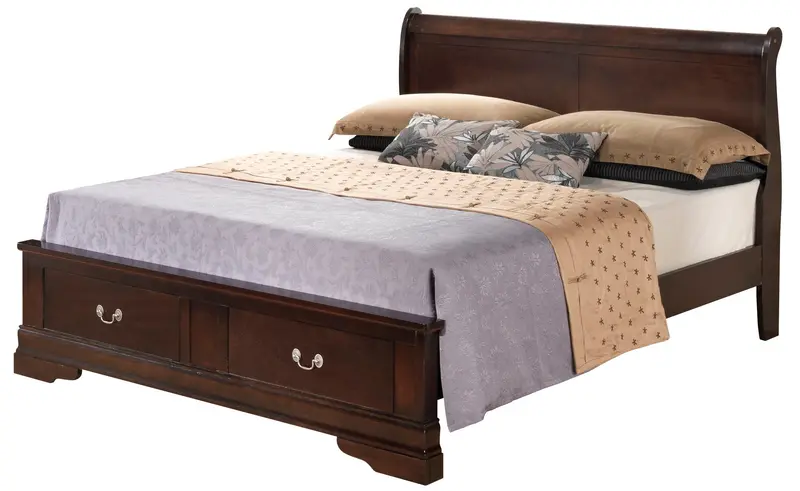 Louis Phillipe Storage Bed with Integrated Drawers
