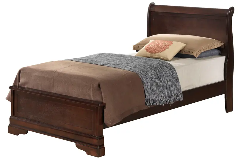 Louis Phillipe Twin Bed in Warm Cappuccino Finish