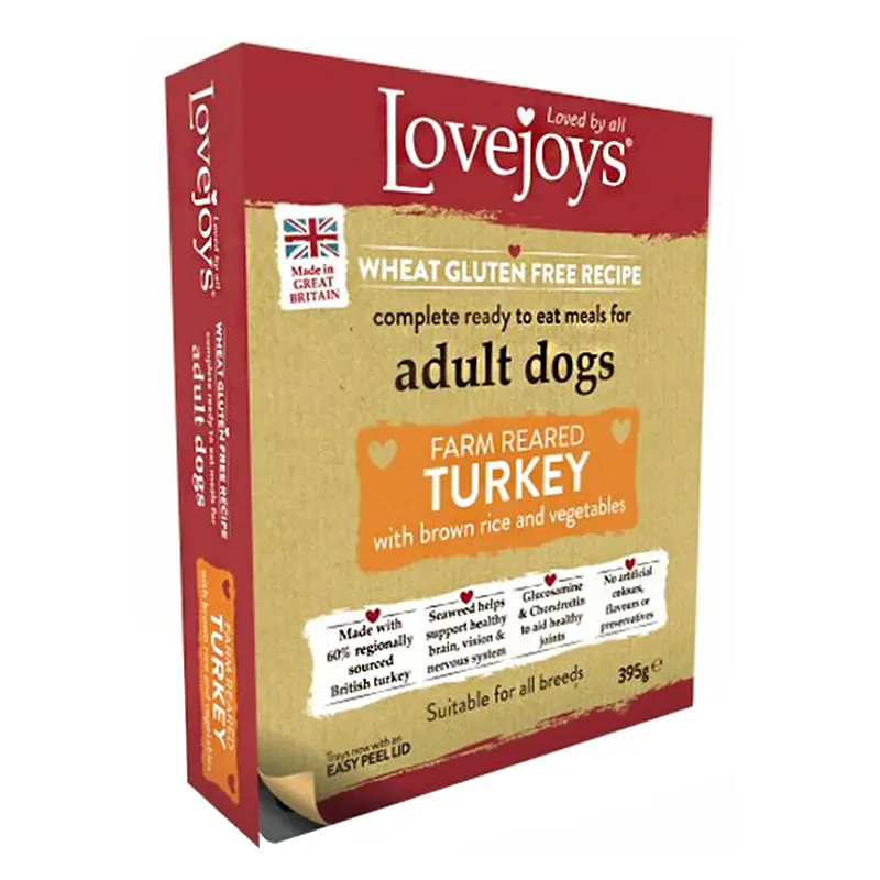 Lovejoys Turkey & Rice Wet Dog Food – 395g Cans for Adult Dogs