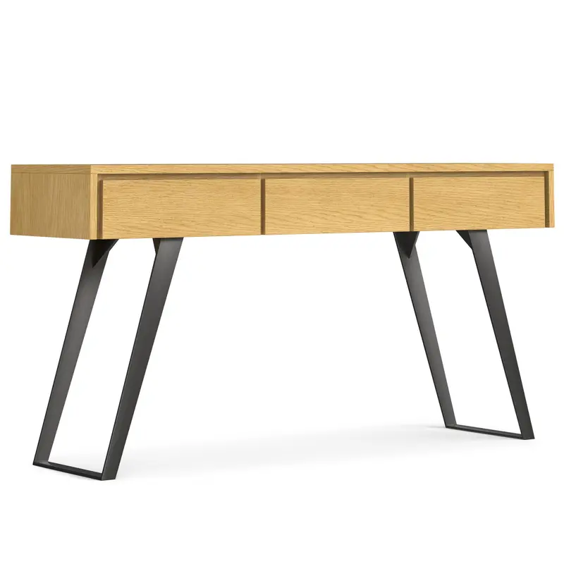 Lowry Oak-Finished Console Sofa Table for Contemporary Living Rooms