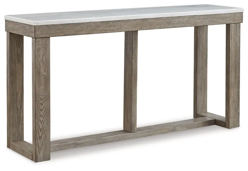 Loyaska Brown and Ivory Sofa Table for Living Room