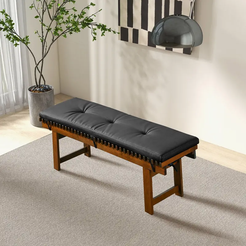Lucia Sleek Black Bench with Low Profile Design