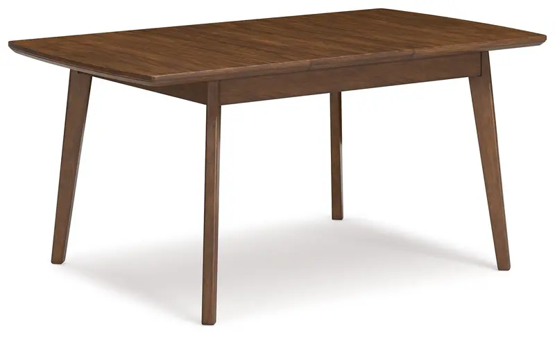 Lyncott Brown Butterfly Extension Dining Table – Expandable Rectangular Table for Entertaining