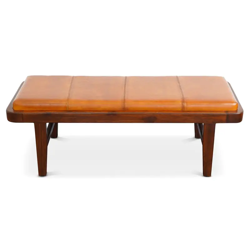 Maddox Upholstered Bench in Rustic Tan