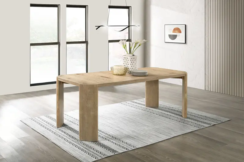 Magnus Extendable Rectangular Dining Table in Warm Oak Finish