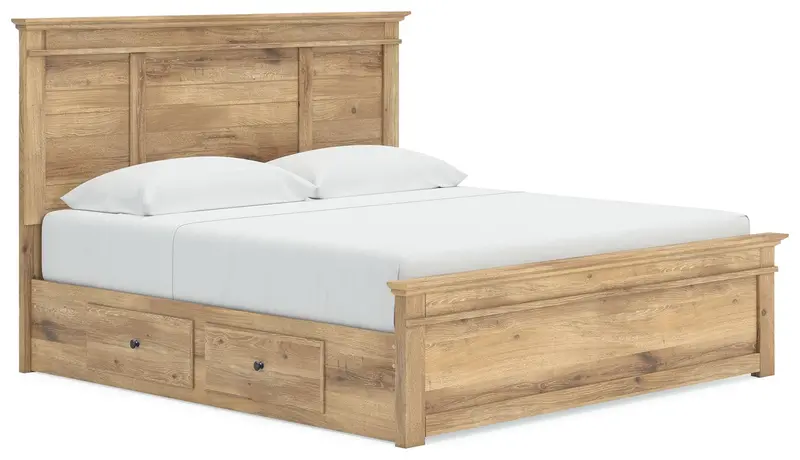 Makidern Panel Bed with Single Under-Bed Storage Drawer