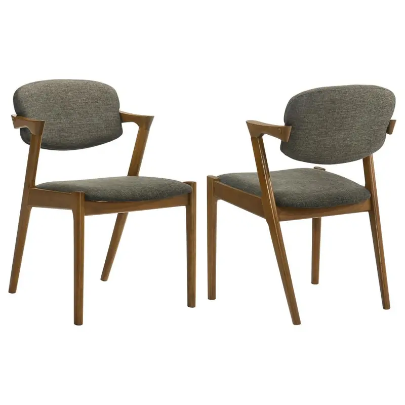Malone Padded Dining Armchairs (Set of 2) – Dark Walnut Finish