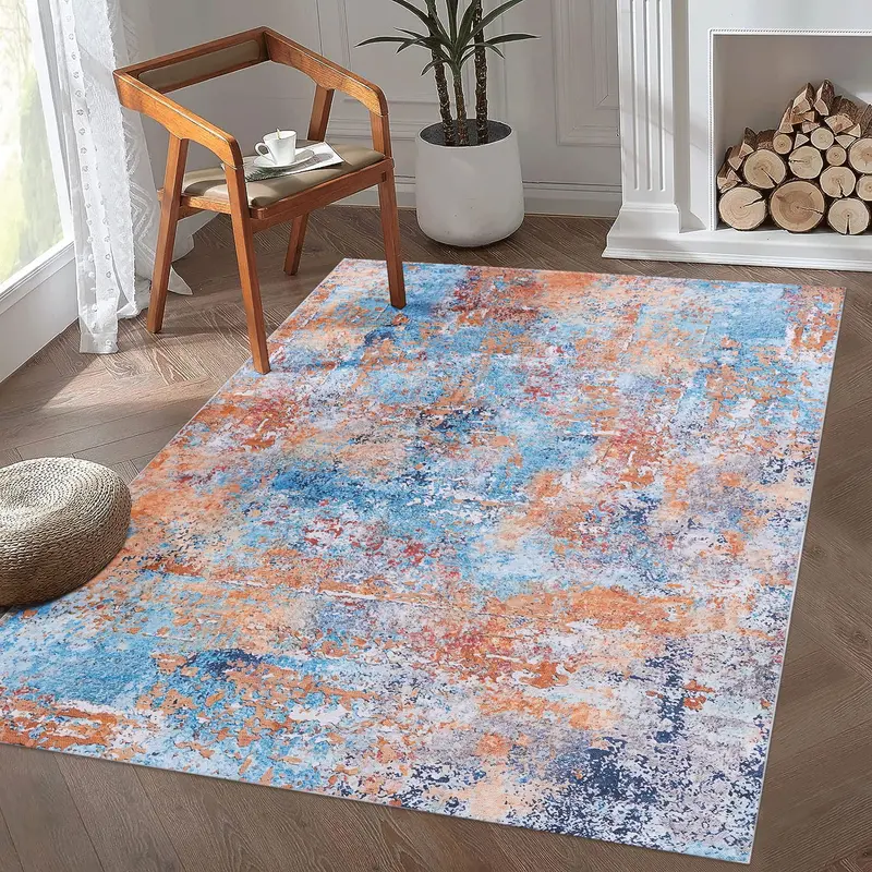 Maval Abstract Pattern Area Rug – Soft, Washable & Fade-Resistant