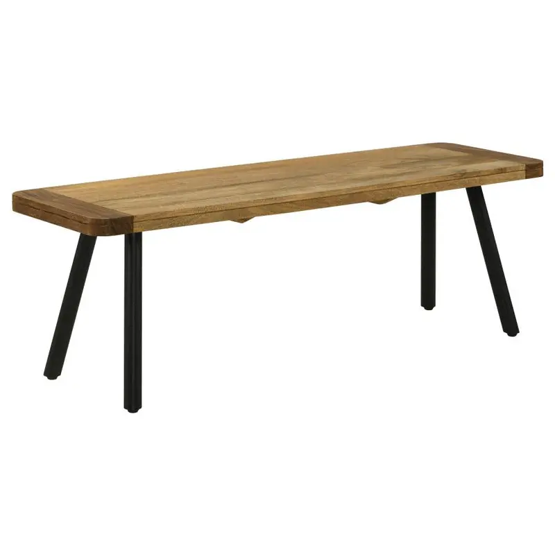Maverick Natural Mango and Black Wood Dining Bench
