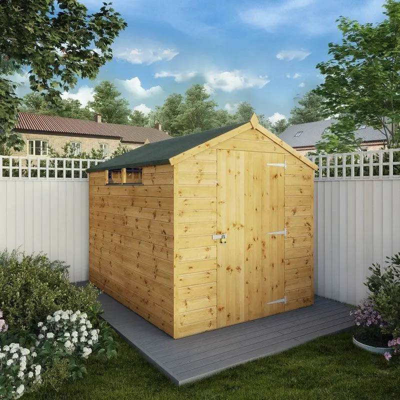 Mercia Apex Garden Shed – 5’8″ x 7’8″, Pressure-Treated Shiplap