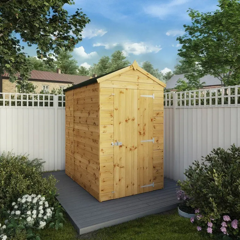 Mercia Compact Apex Shed – 3’10” x 5’8″ Dip-Treated Shiplap Build