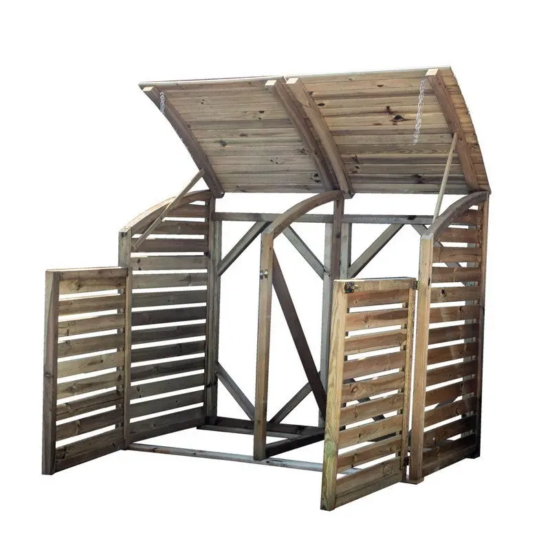 Mercia Curved Bin Store – 5’2″ x 2’7″ Pressure-Treated Slatted Design