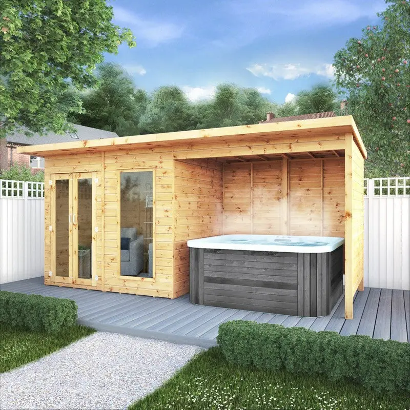 Mercia Maine Pent Summerhouse – 7’7″ x 15’7″, 12mm Tongue & Groove Cladding