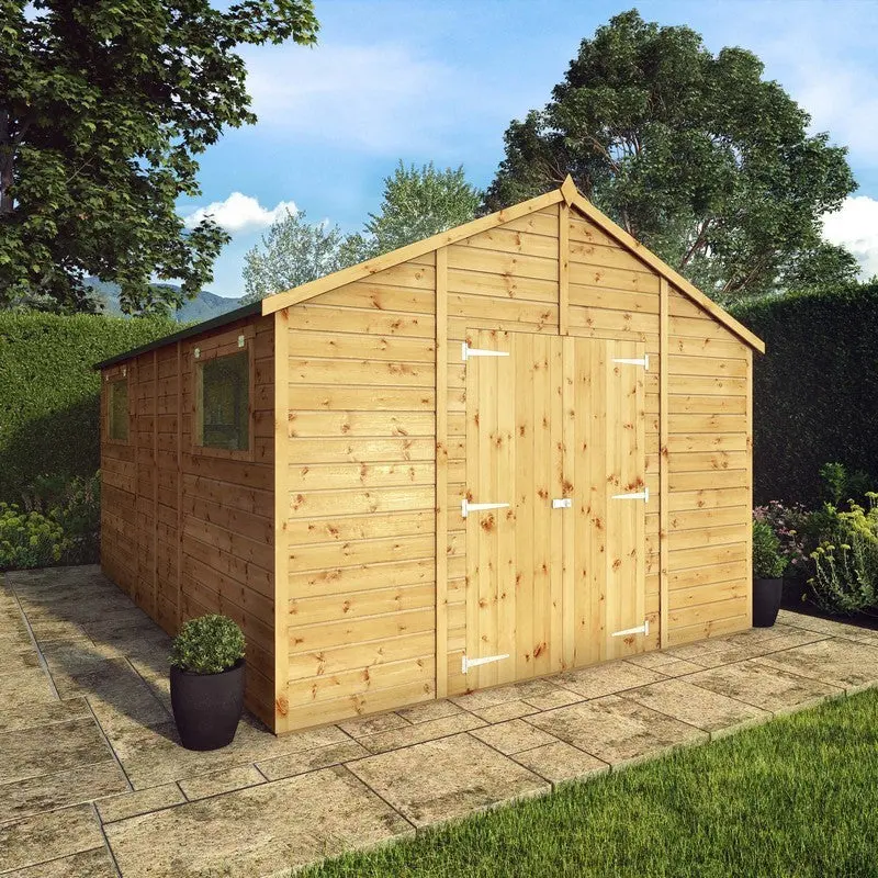 Mercia Premier Apex Workshop – 13’8″ x 10′, Dip-Treated Shiplap