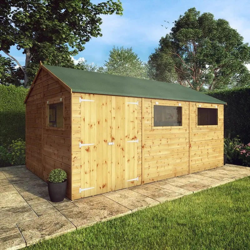 Mercia Premier Reverse Apex Workshop – 14’7″ x 10′, Dip-Treated Shiplap