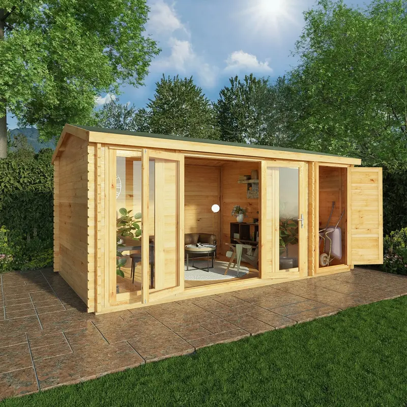 Mercia Studio Apex Log Cabin – 10’3″ x 16’11”, 34mm Loglap Cladding