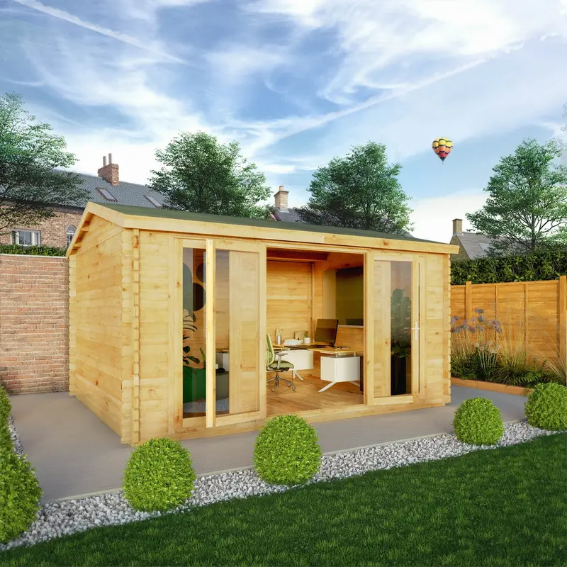 Mercia Studio Apex Log Cabin – 11’11” x 14’10”, 34mm Loglap Cladding