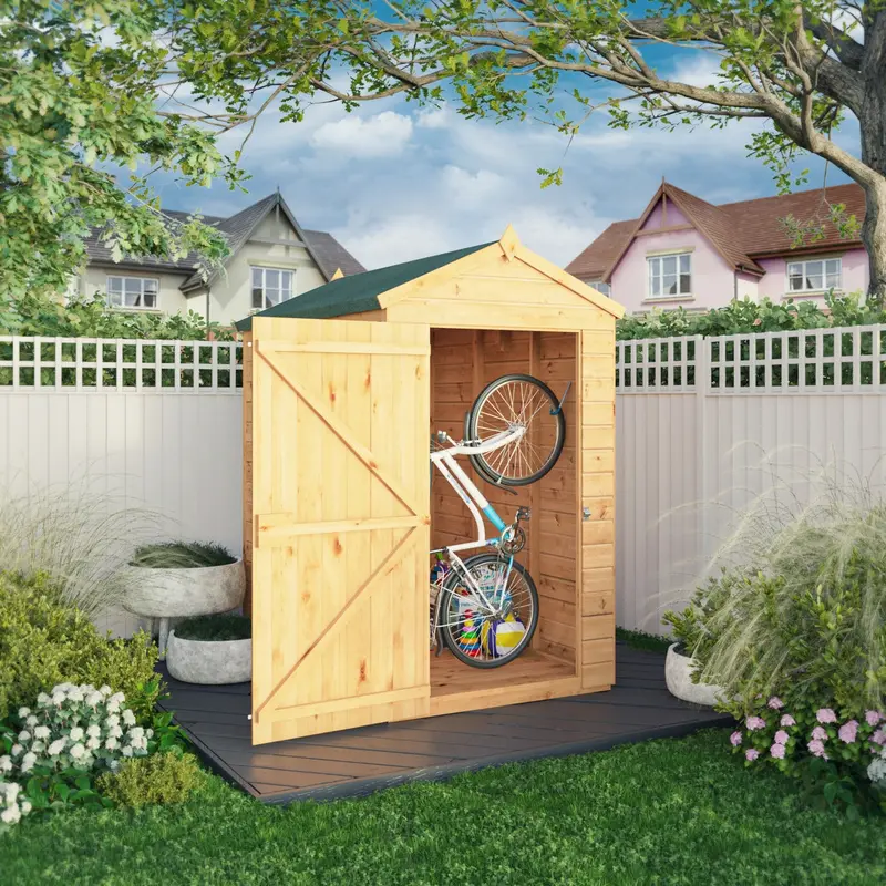Mercia Woodsman 6’3″ x 4’3″ Apex Garden Shed – Dip-Treated Shiplap with Glass Panes