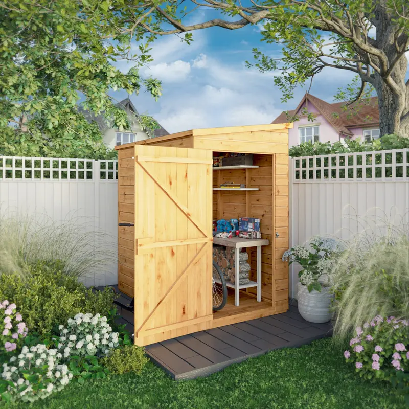 Mercia Woodsman 6’5″ x 4’2″ Pent Roof Shed – Premium Dip-Treated Timber Storage Building