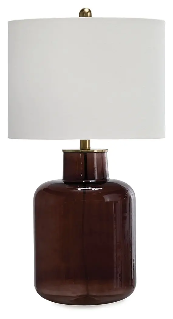 Mette Brown and Gold-Finished Glass Table Lamp