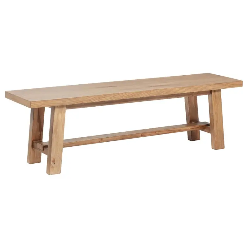 Middleton Natural Brown Wood Dining Bench – Backless Modern Seating