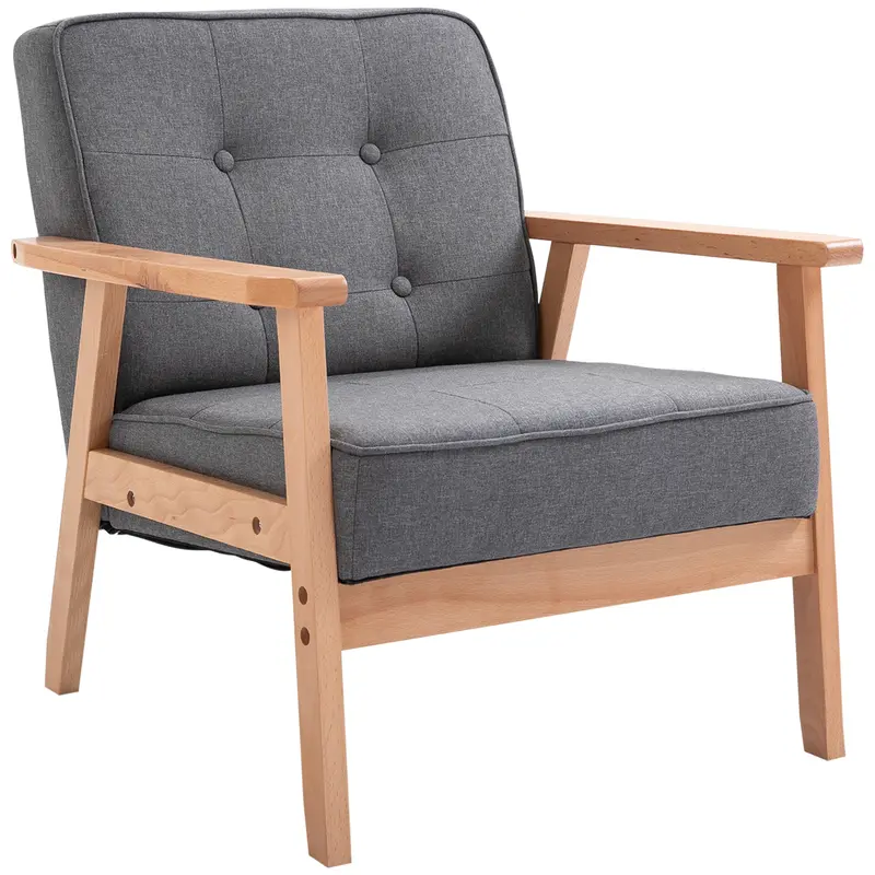 Minimalist Wooden Accent Chair with Clean-Line Frame