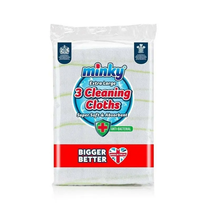 Minky Antibacterial Cleaning Cloths – 3-Pack